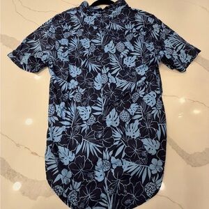 Navy Floral Men's Casual Shirt
